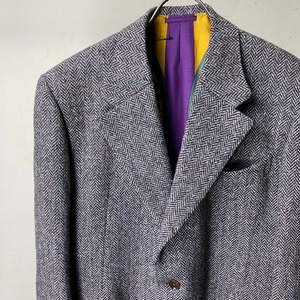 order made 3-pieces set-up made of “HARRIS TWEED”&“HERMES” fabric