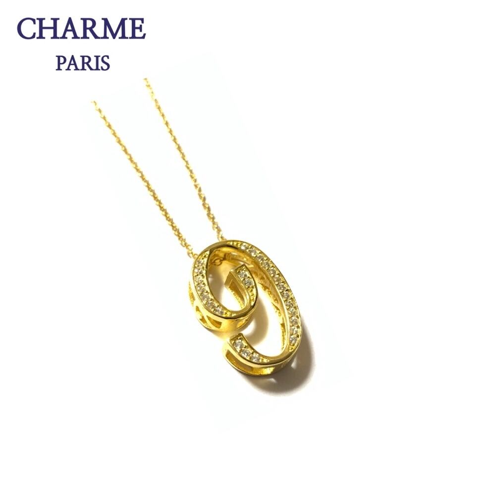 22k plating cz diamond number necklace (9)