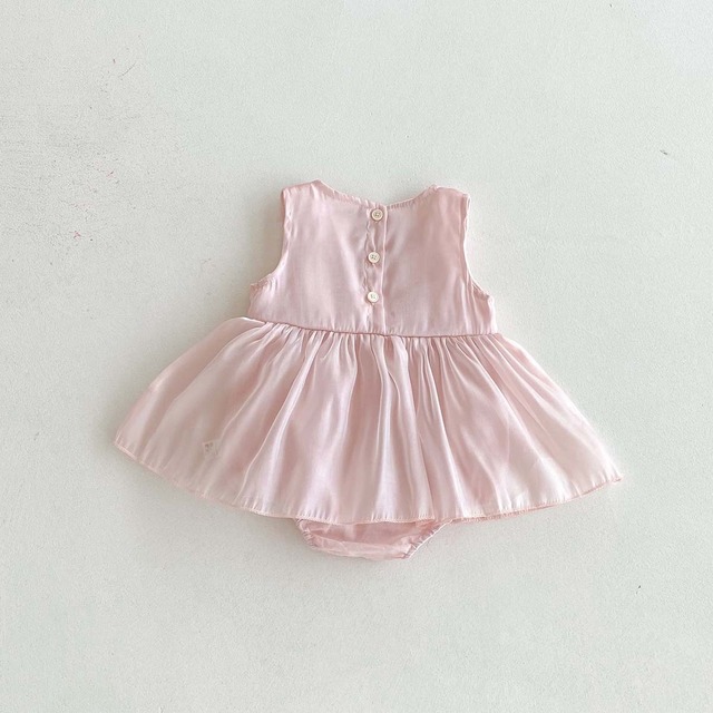 【BABY】リボンチュールスカートノースリーブロンパース - 6