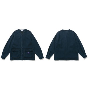 Front button v-neck denim jacket 0078