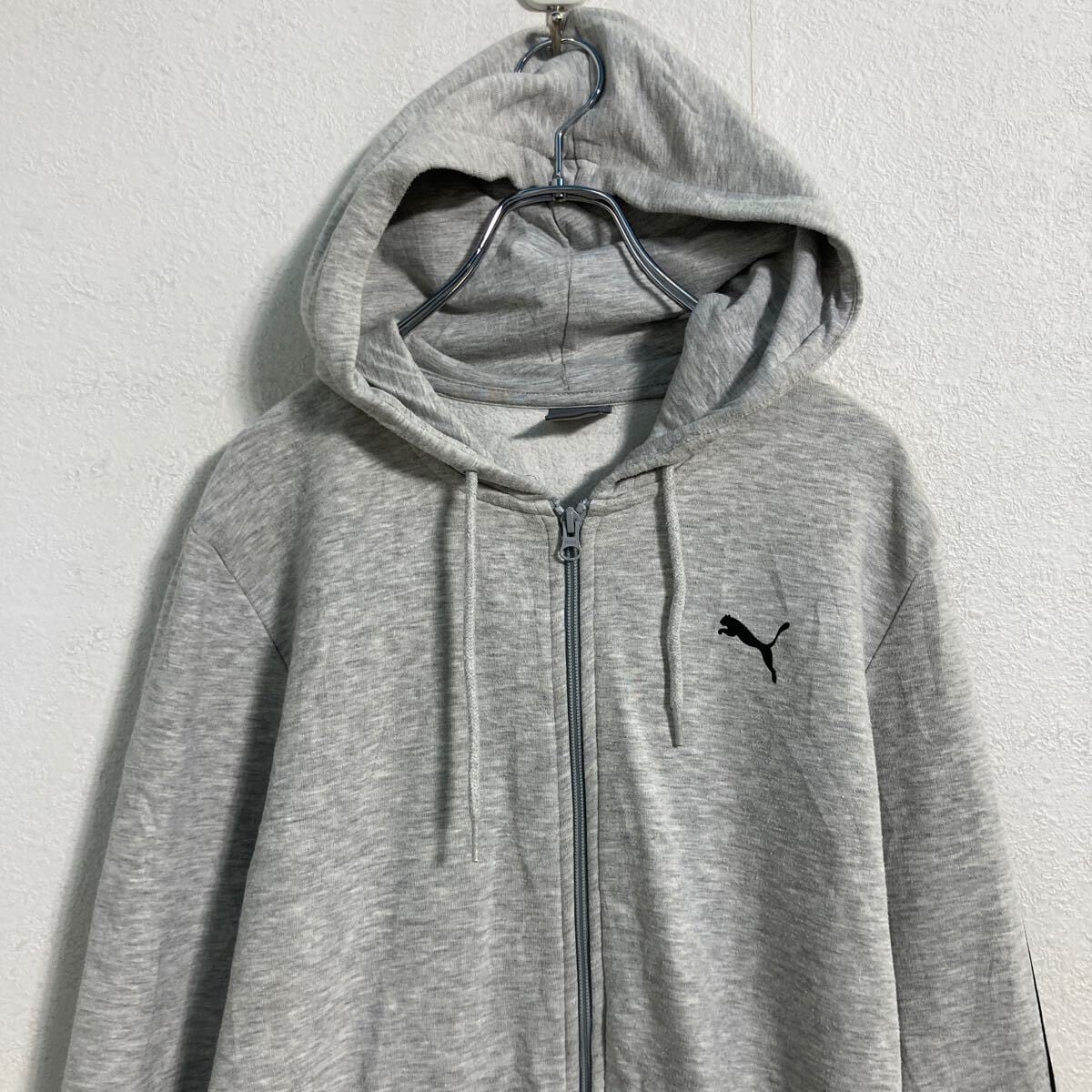 PUMA ロゴスウェット パーカー S グレー プーマ スポーツ ジップ