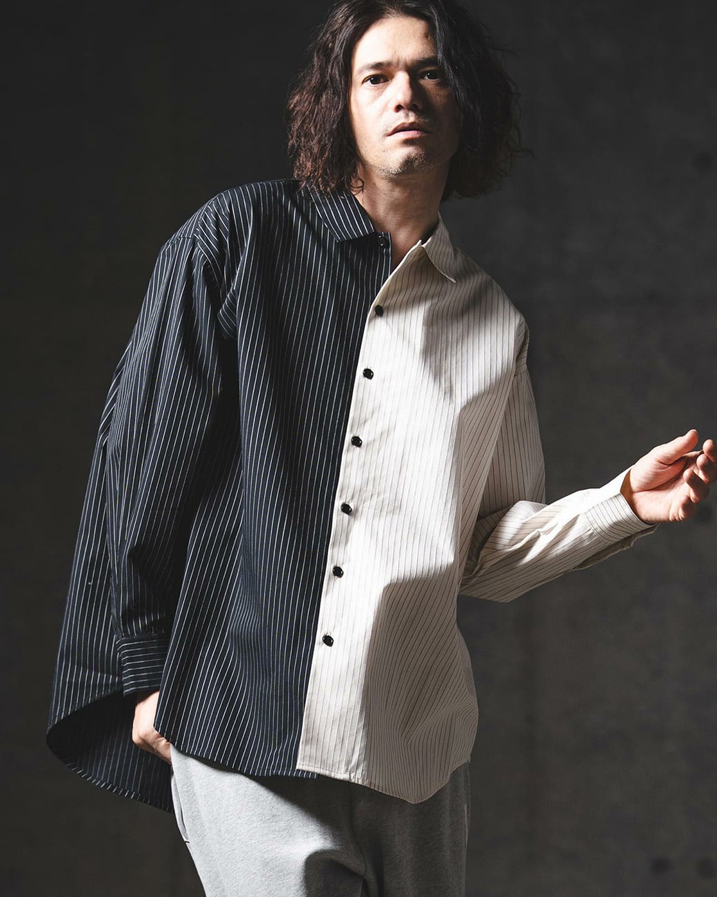 GLIMCLAP】ピンストライプシャツ (201-011-gls-cg) | voice clothing store