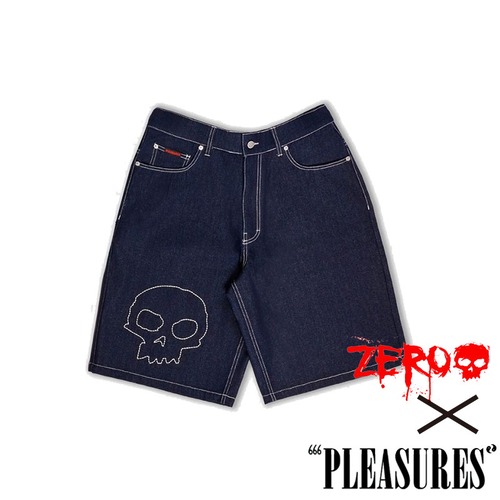 【PLEASURES/プレジャーズ×ZERO SKATEBOARDS】SKULL JORTS ショートパンツ / RAW / ZERO-13925