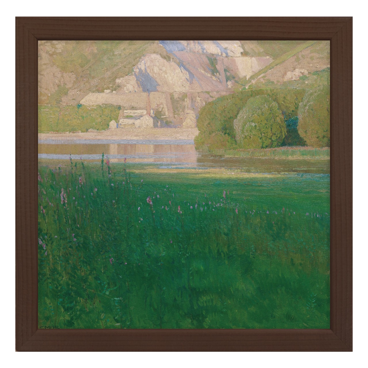 [額縁付き] Abenddämmerung. Steinbruch an der Donau（夕暮れ、ドナウ川の採石場） カール・モル アートポスター 223×223mm 天然木 ポスターフレーム 木製 絵画 名画 日本製 APFS119 - 8