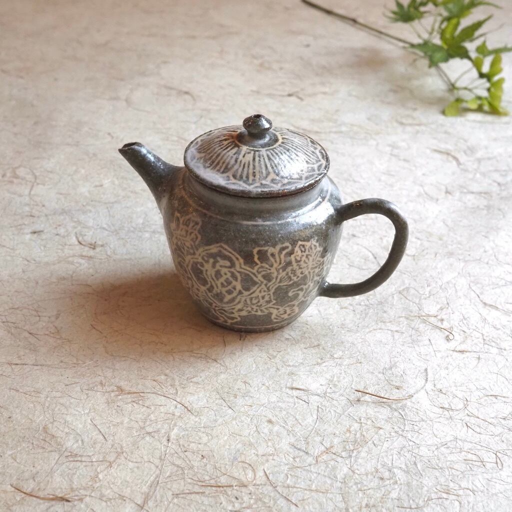 土本訓寛・久美子/象嵌 茶壺 福寿