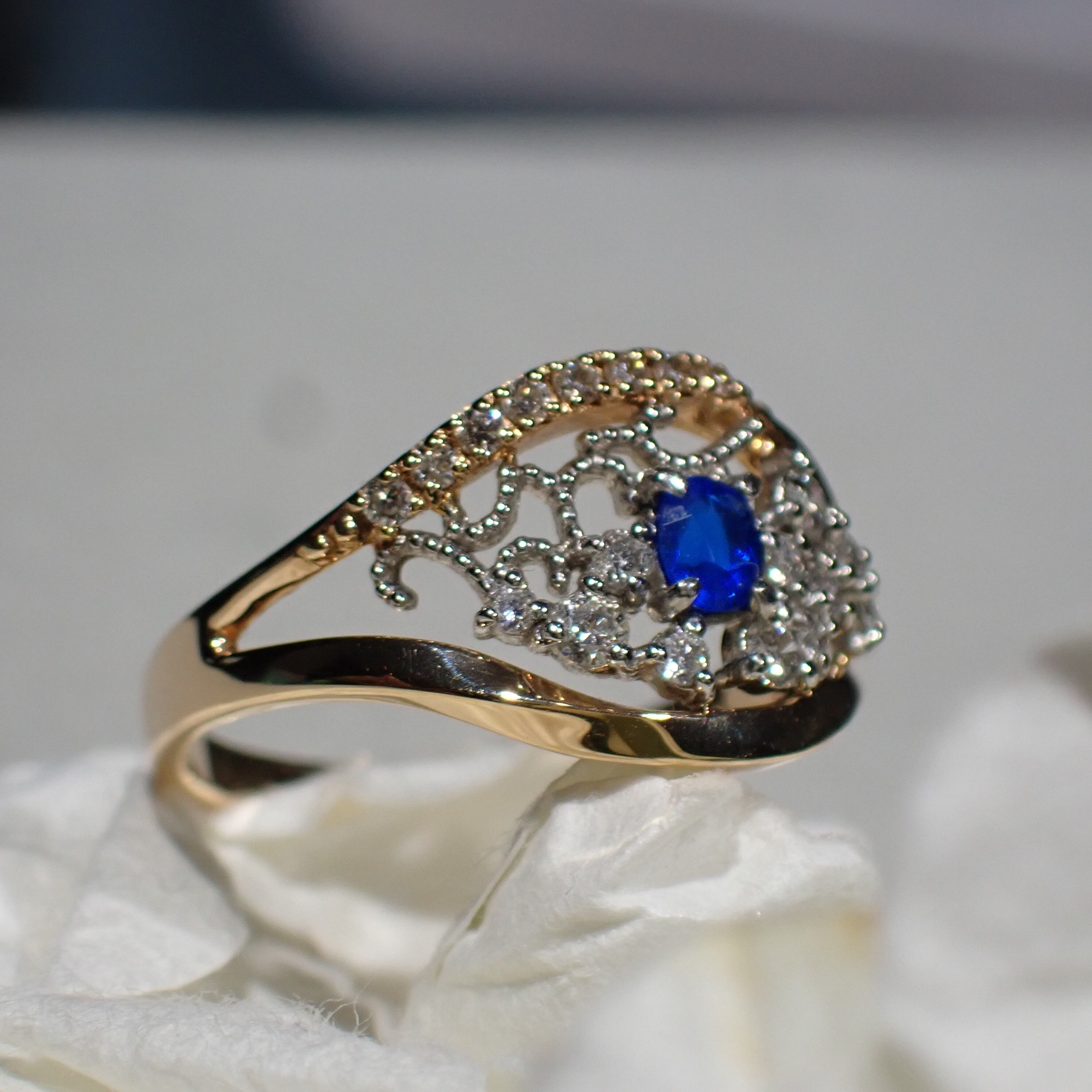 サンプルリングSALE】アウイナイト0.11ct K18PG×Pt900 11号 | 宝石 