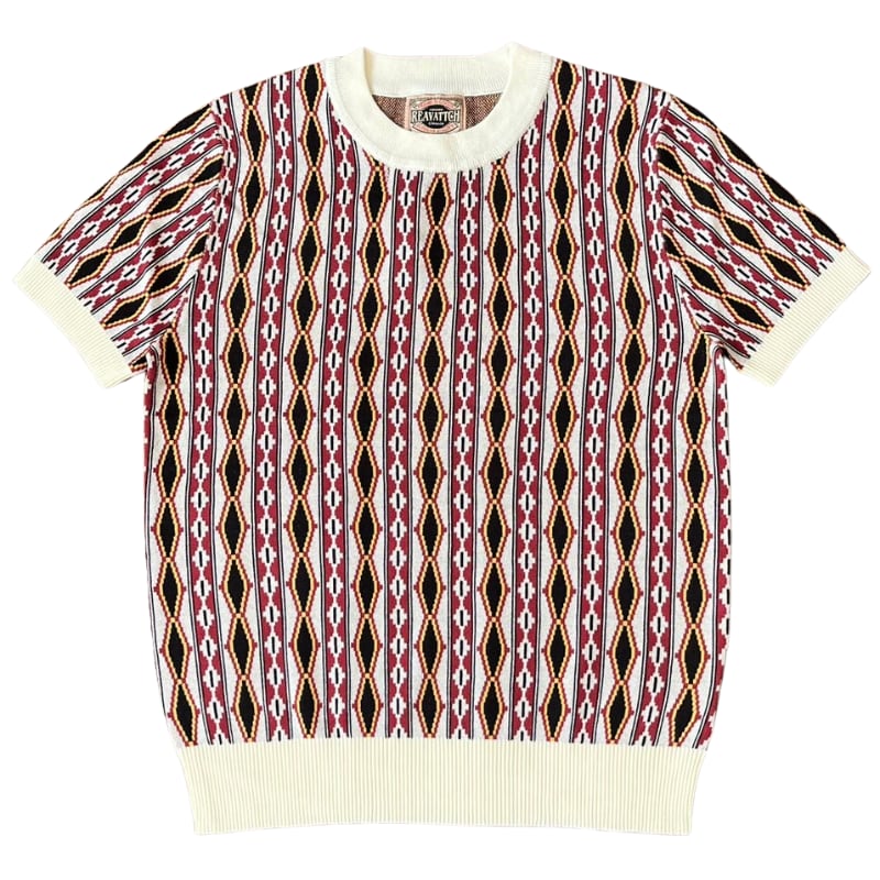 Retro pattern S/S tops 3247