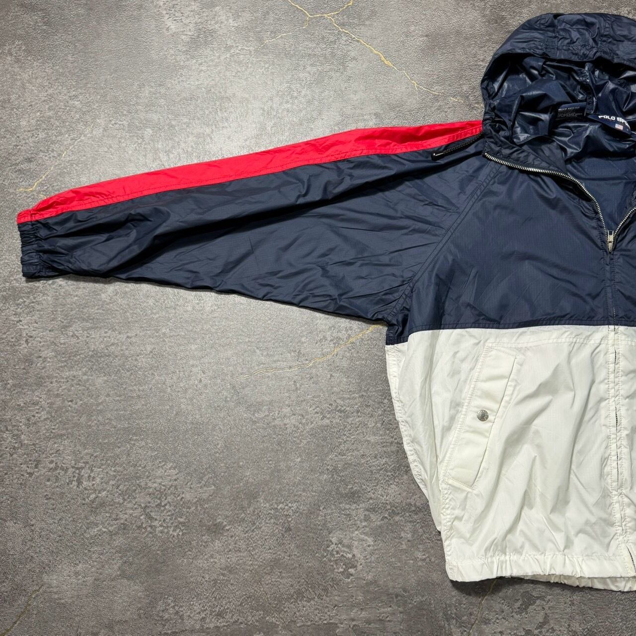 90s POLO SPORT Ralph Lauren nylon zip hoody M ポロスポーツ ラルフ