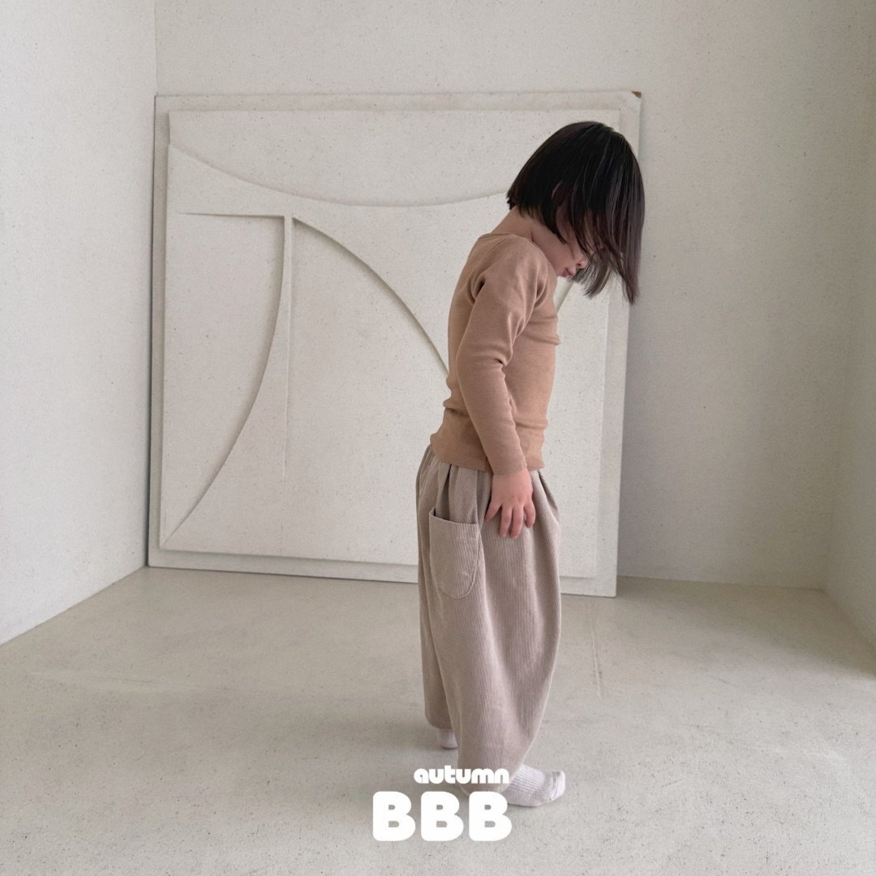 【Bella Bambina】オータムフィンガーパンツ  ベージュ 80~130cm - 4