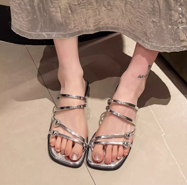 ハートモチーフフラットサンダルV04228