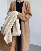 Open long knit Cardigan T20241