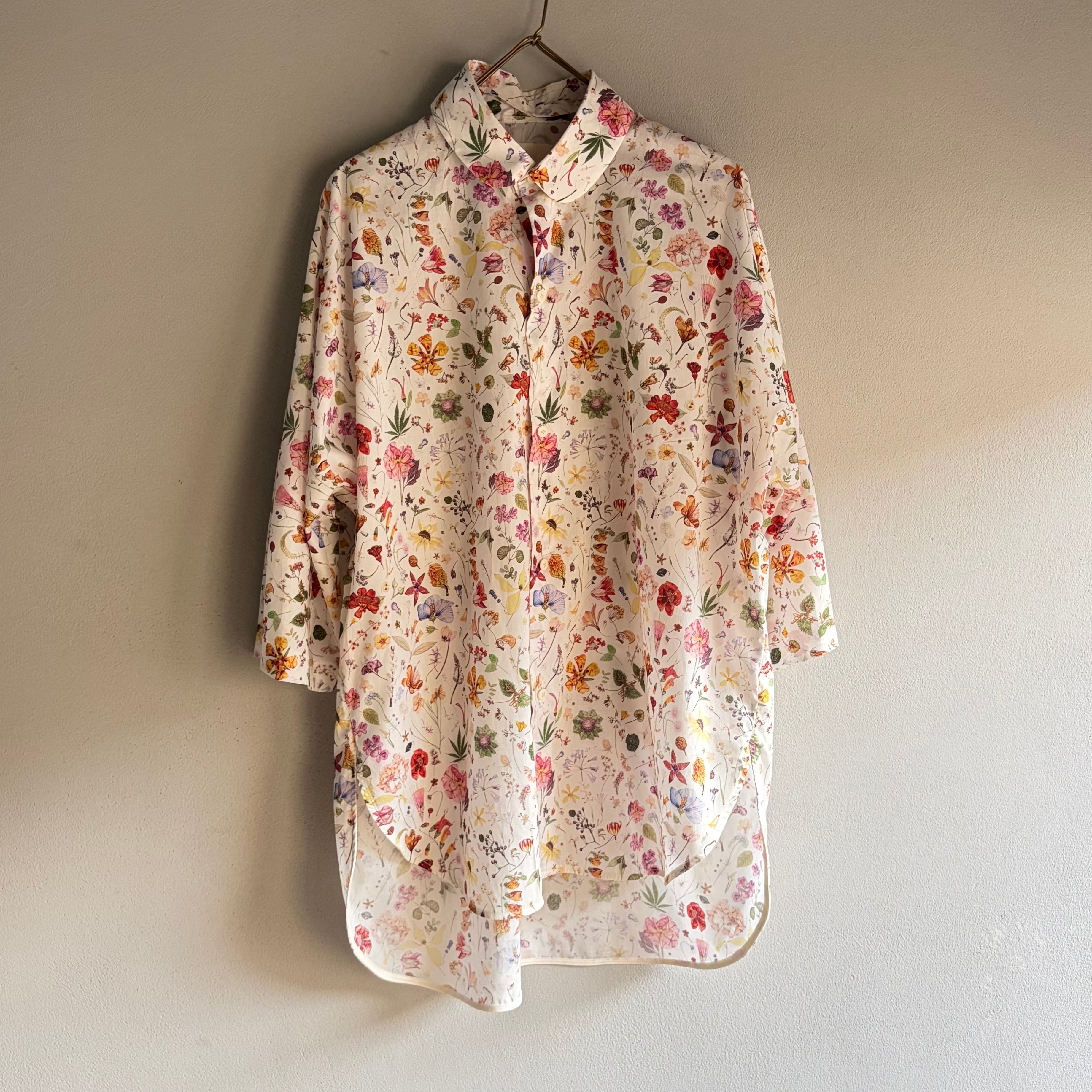quitan/キタン ROUND COLLAR 3/4 SHIRT ラウンドカラー3/4シャツ FLORAL EVE #6150014 size 0