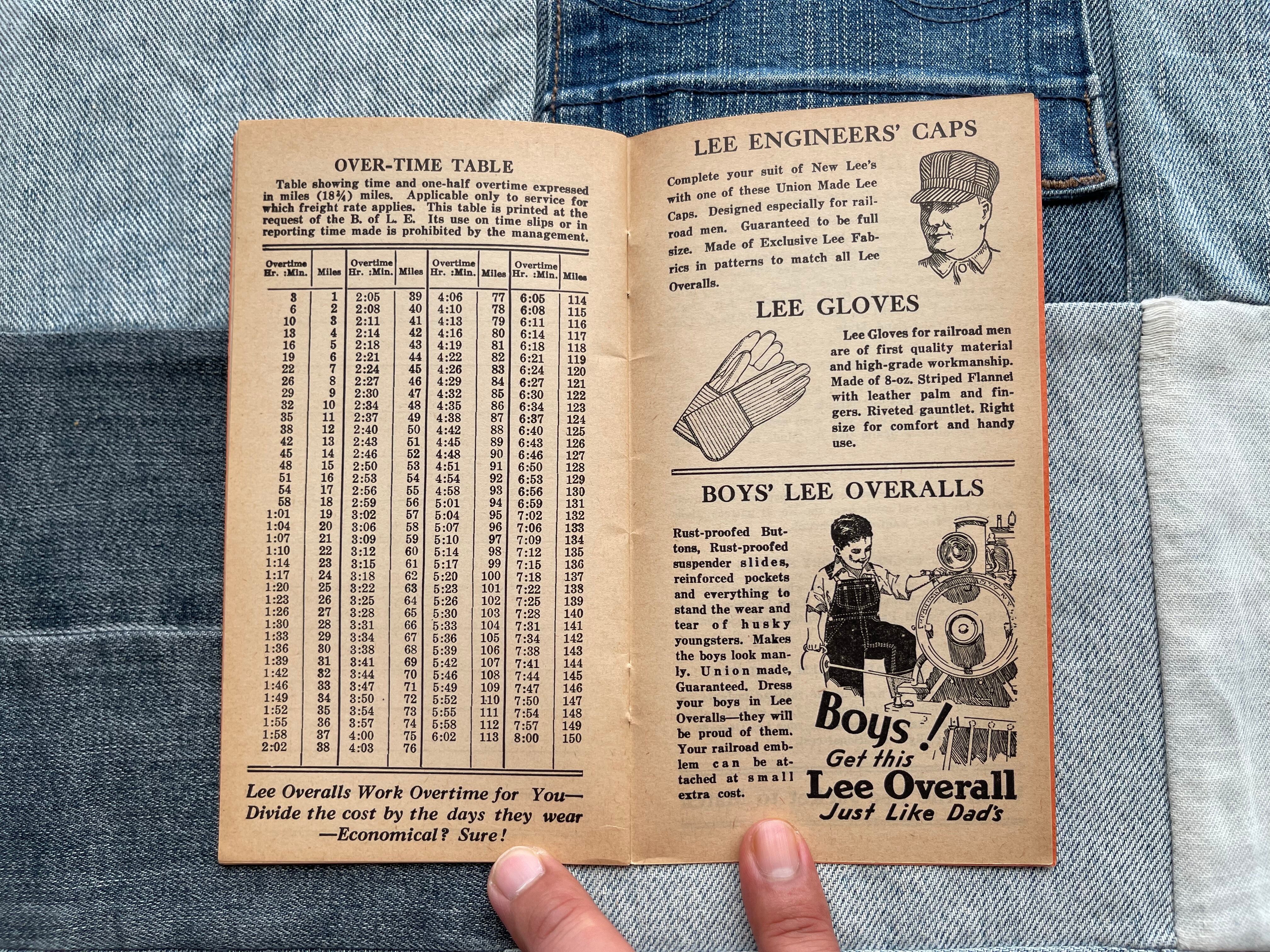 1950s】H.D.LEE COMPANY LEE OVERALL Time Book | swallows