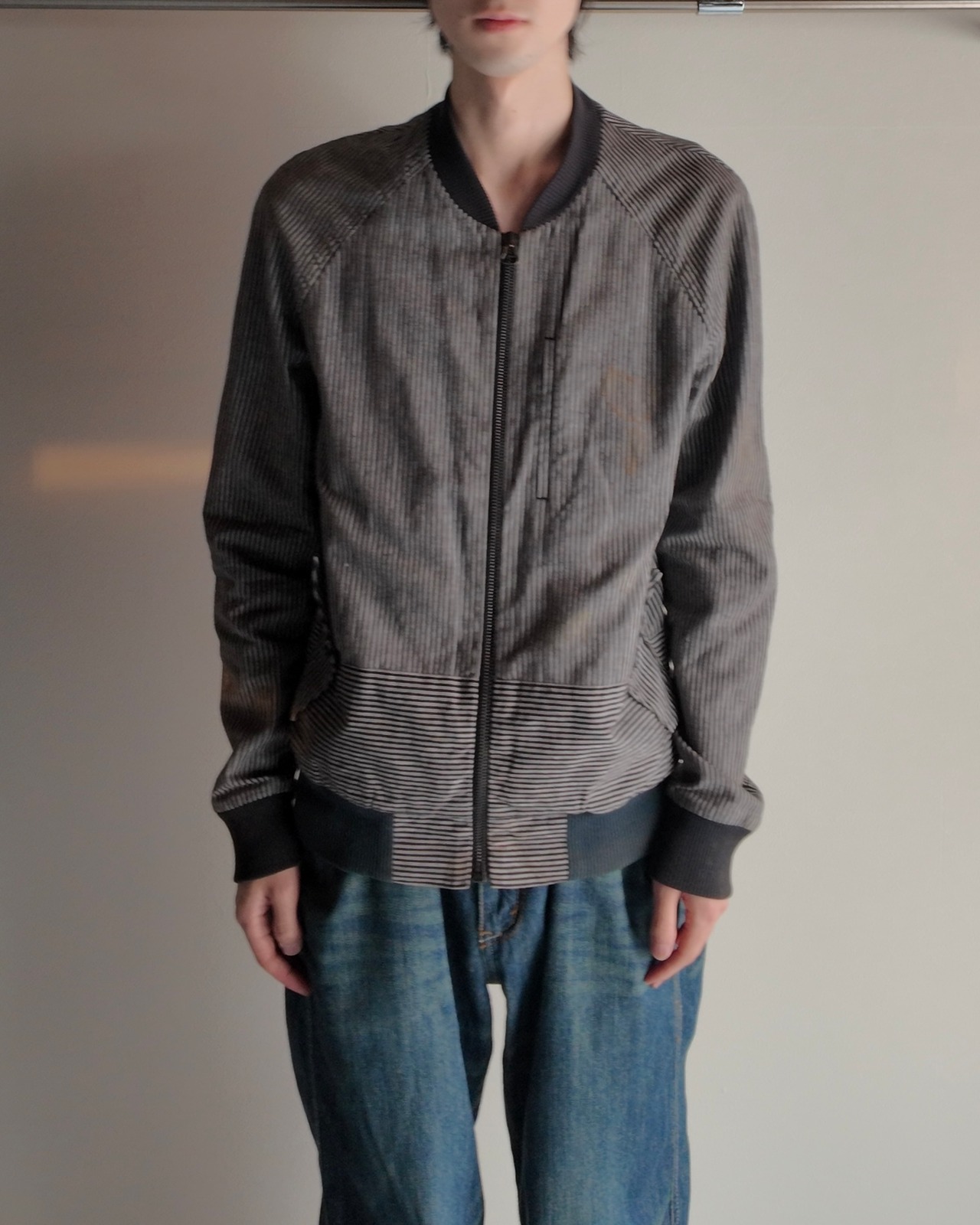 【3.1 Pillip Lim】linen stripe bomber blouson