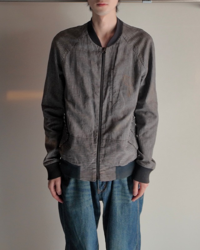 【3.1 Pillip Lim】linen stripe bomber blouson