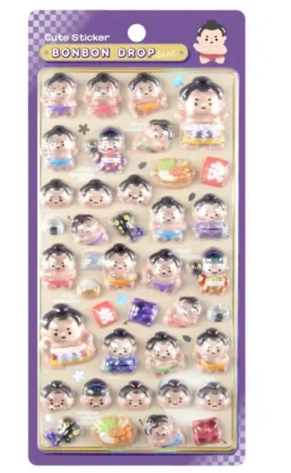 和柄 お相撲さん ボンボンドロップシール | シールステーション