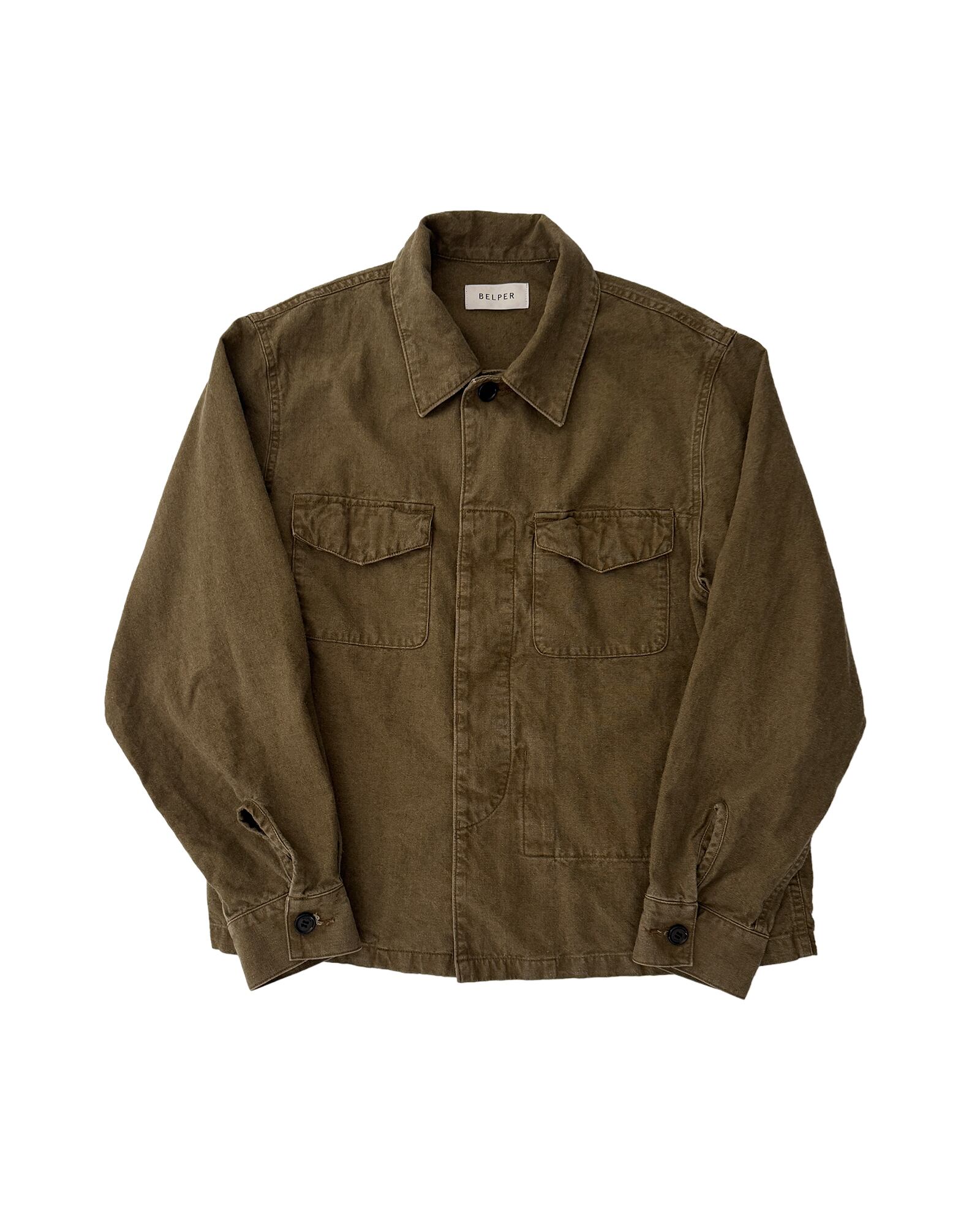 【 BELPER 】27SS PER ODER "UTILITY LINEN CARGO SHIRT"(デポジット30%表記)