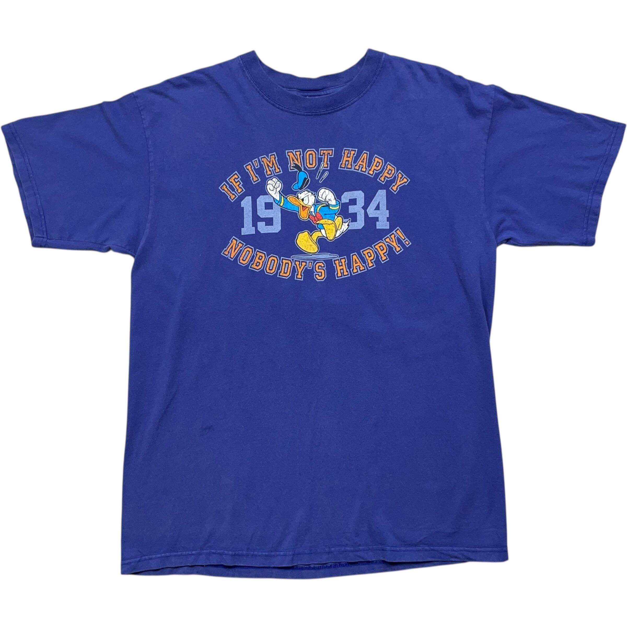 《XL》 Disney ディズニー Tシャツ ドナルドダック フロントプリント ブルー no.7364