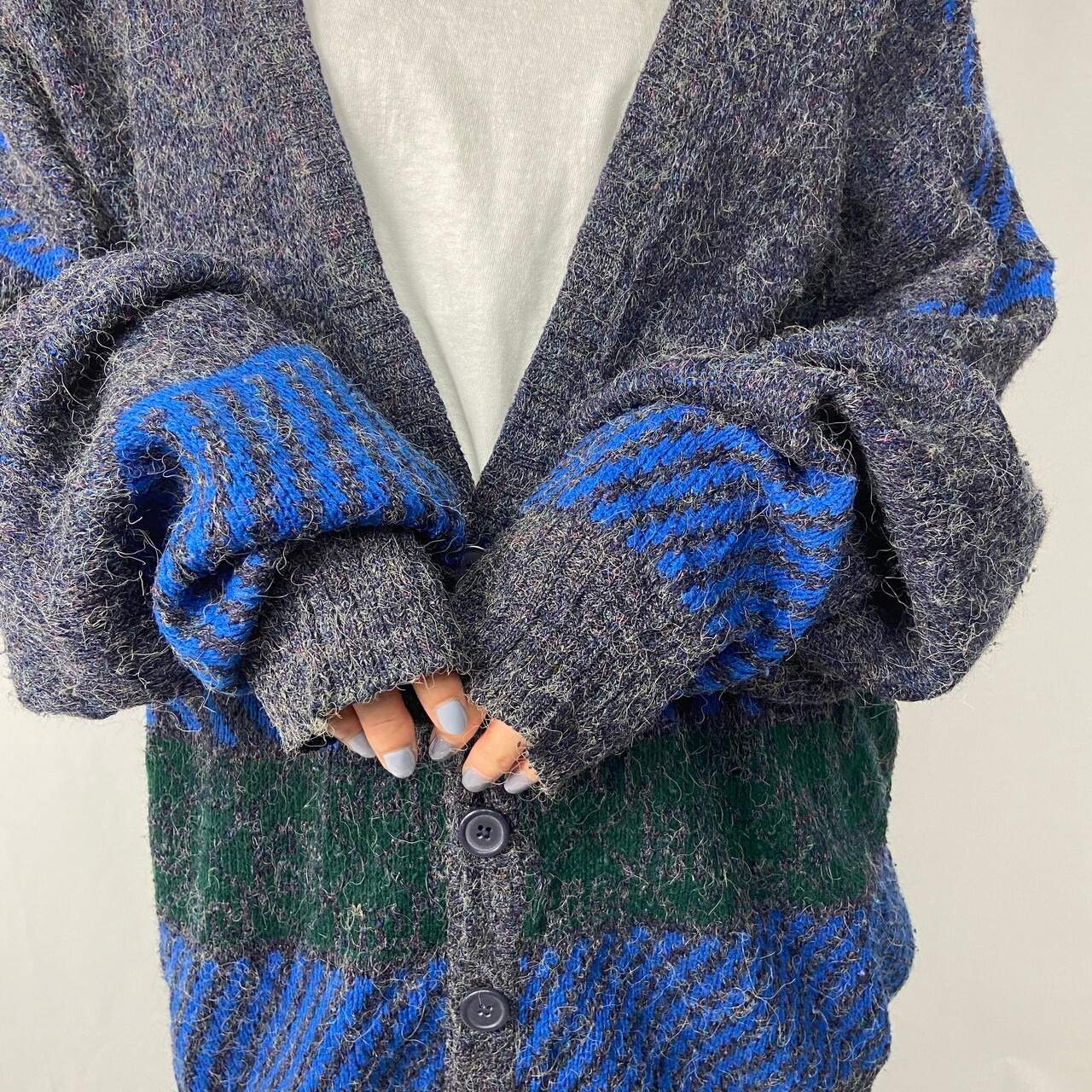 80年代 ユーロ C&A アクリル×ナイロン×ウール×ビスコース ニット 
