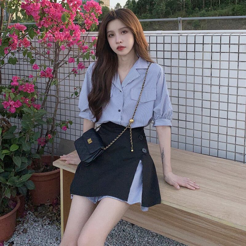 レッドサマーシャツ スカート ストリート 夏物 スーパーモール61027177188