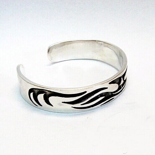 送料無料！トライバル・デザインのシルバー925製バングルブレス7！