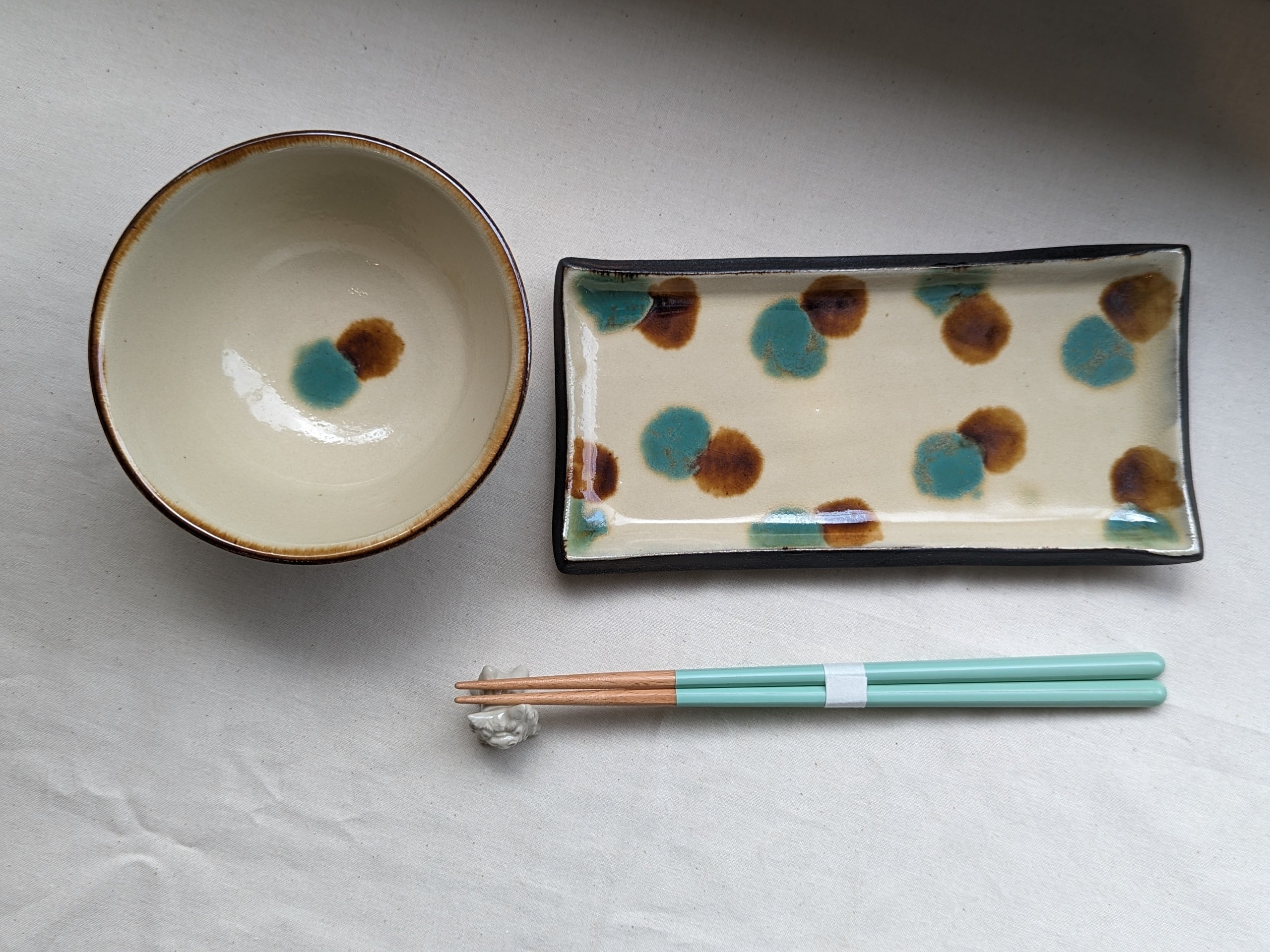 やちむん マカイ4寸（三彩） | 仲間陶房 | inoya | Basic Life Store