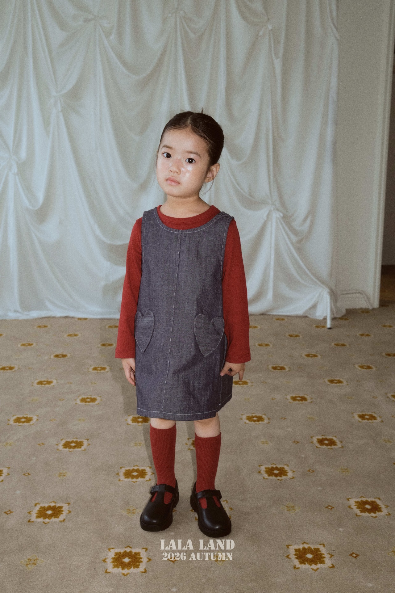 韓国子供服 / LALALAND / 26Autumn / ベラ リブ Tシャツ / 秋服 / キッズ *XS~XL*