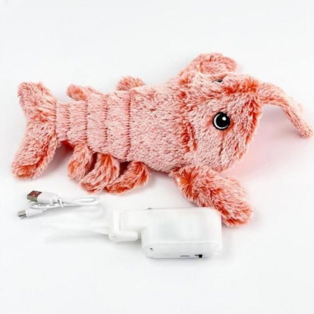 猫用 電動おもちゃ エビ 海老 ピンク USB充電式 動く ぬいぐるみ