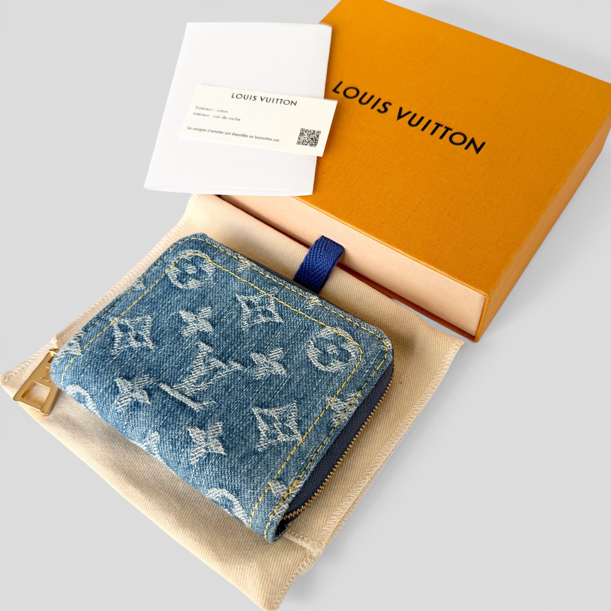 LOUIS VUITTON Zippy Coin Purse Monogram Denim Blue | BRAND RESORT