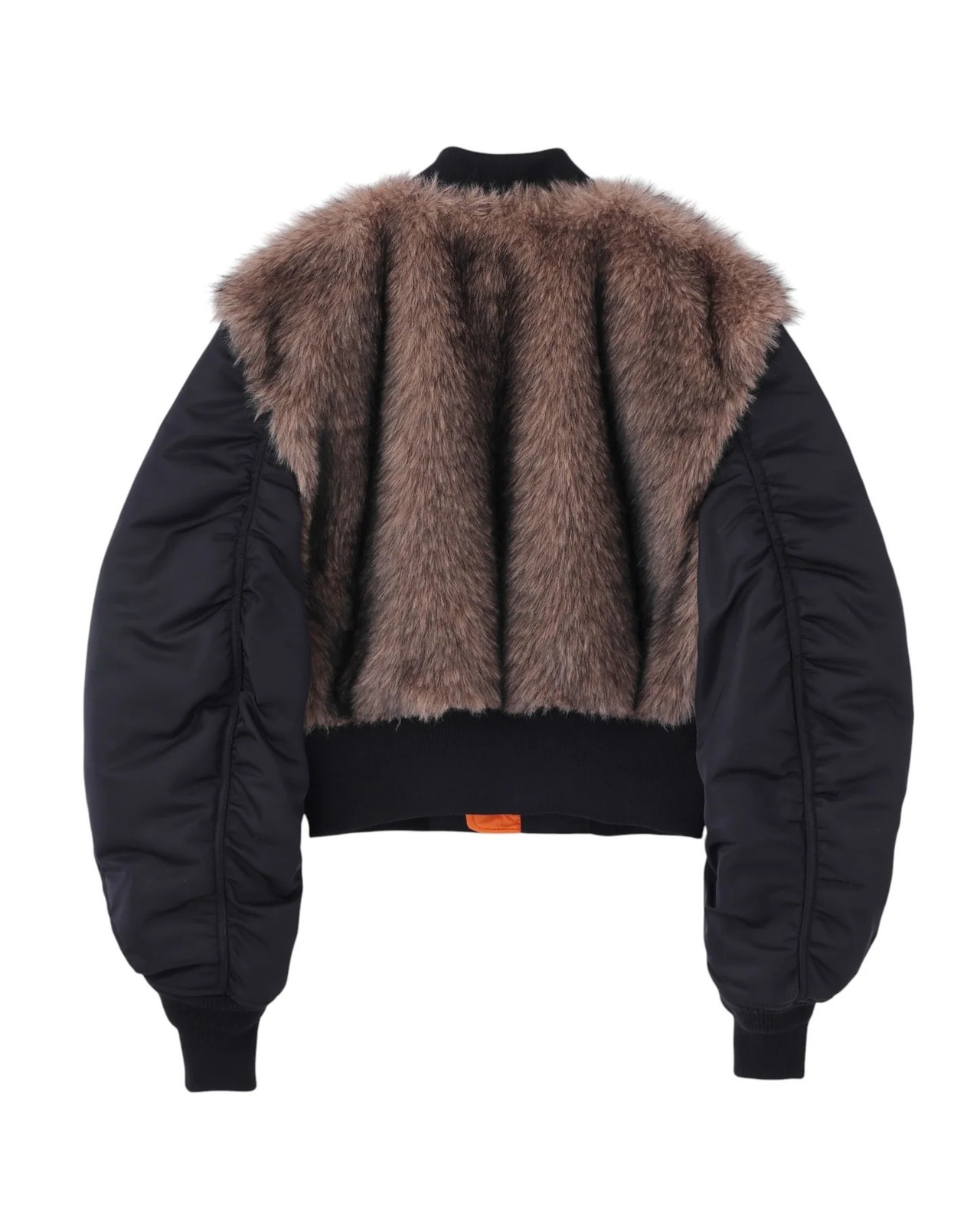 JOHN LAWRENCE SULLIVAN / NYLON BOMBER JACKET WITH BACK FUR
