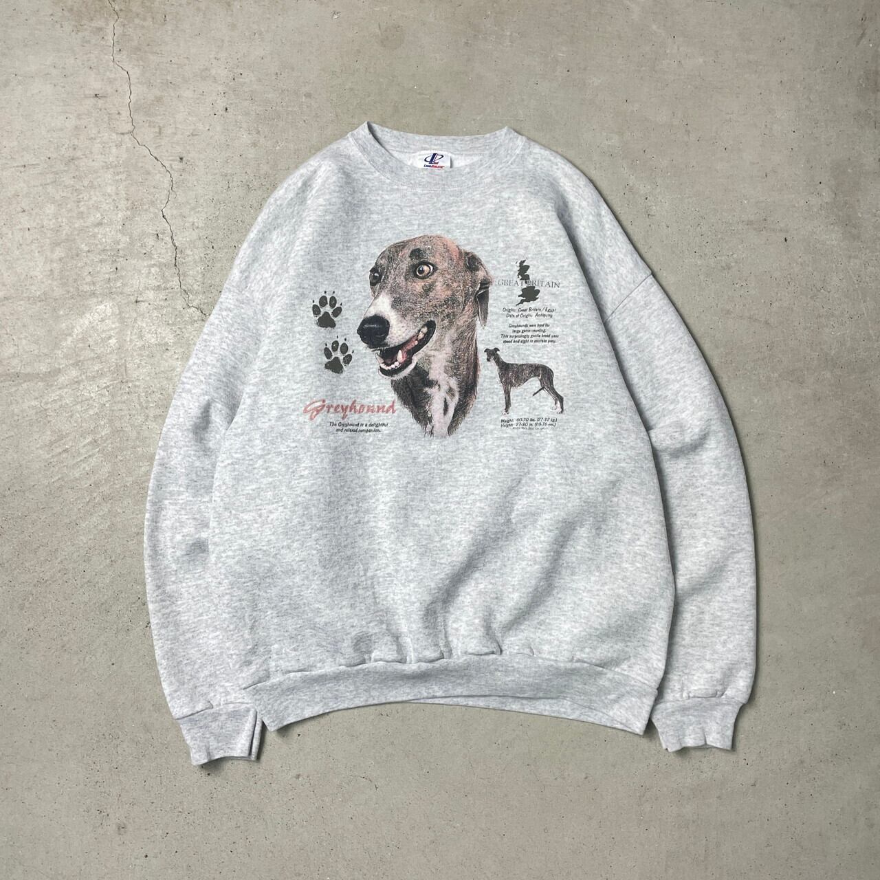 00年代 GREYHOUND プリントスウェットシャツ アニマル メンズXL 古着 