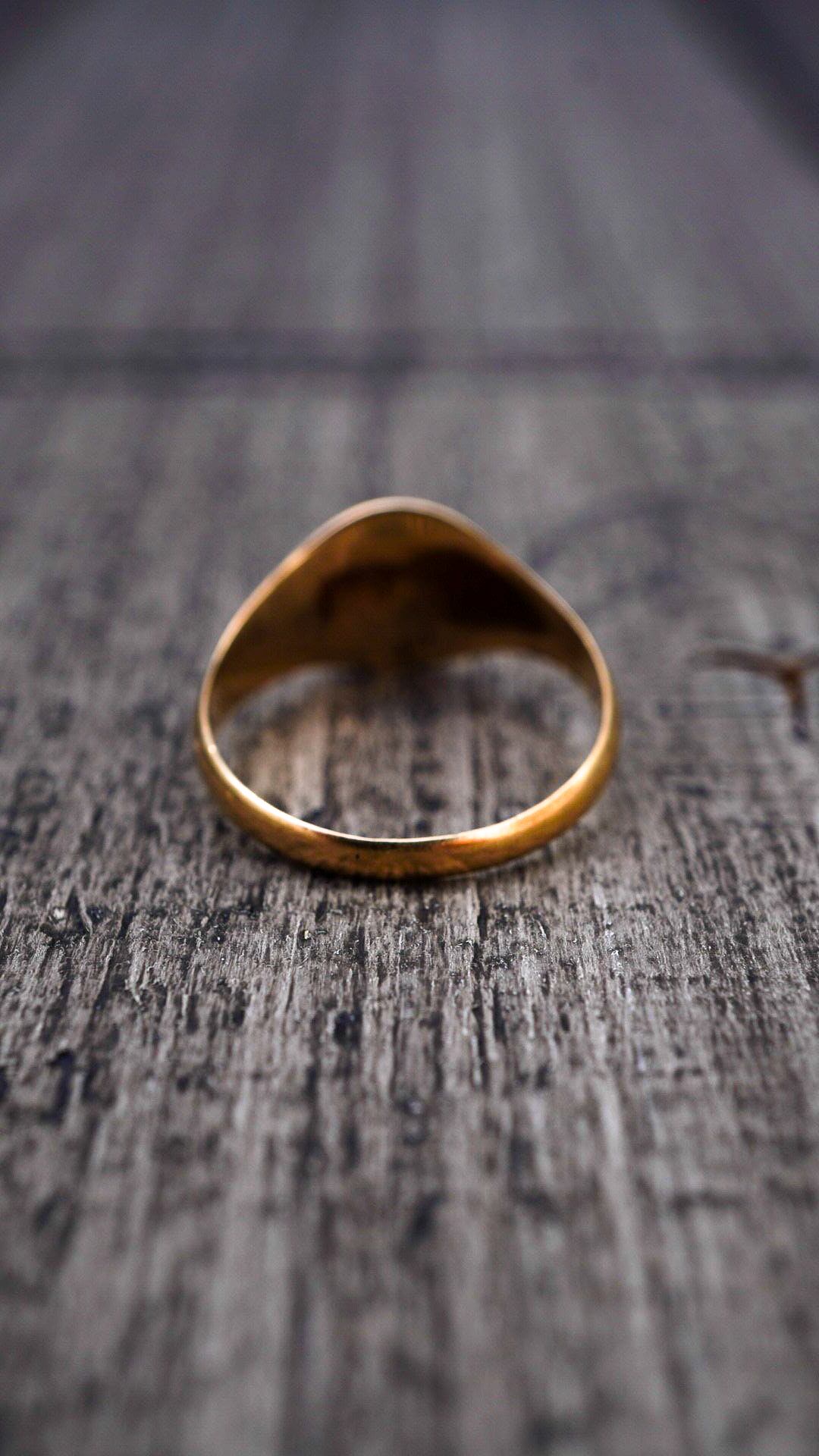 1966】U.K. VINTAGE 9ct イエロー ゴールド シグネット リング 《9金 