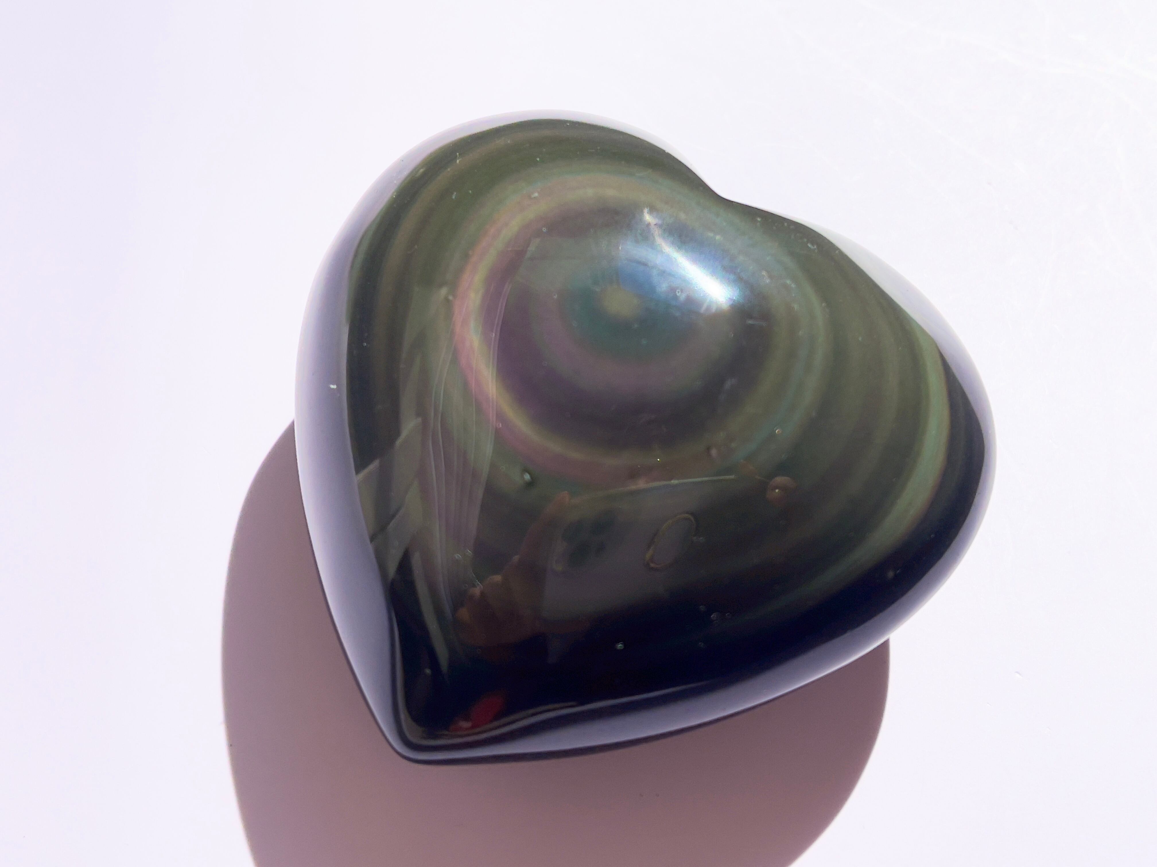 レインボーオブシディアンハート