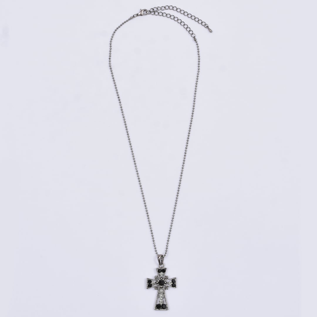 9/7 完売BLACK再入荷！】ラインストーン フォルメクロスネックレス