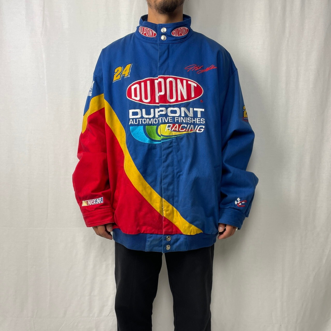 ビックサイズ Jeff Gordon DUPONT マルチカラー 企業ロゴ 刺繍 