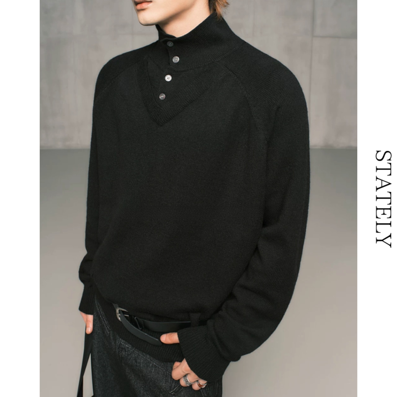 Layered Neck レイヤードニット/2color_T97・画像7