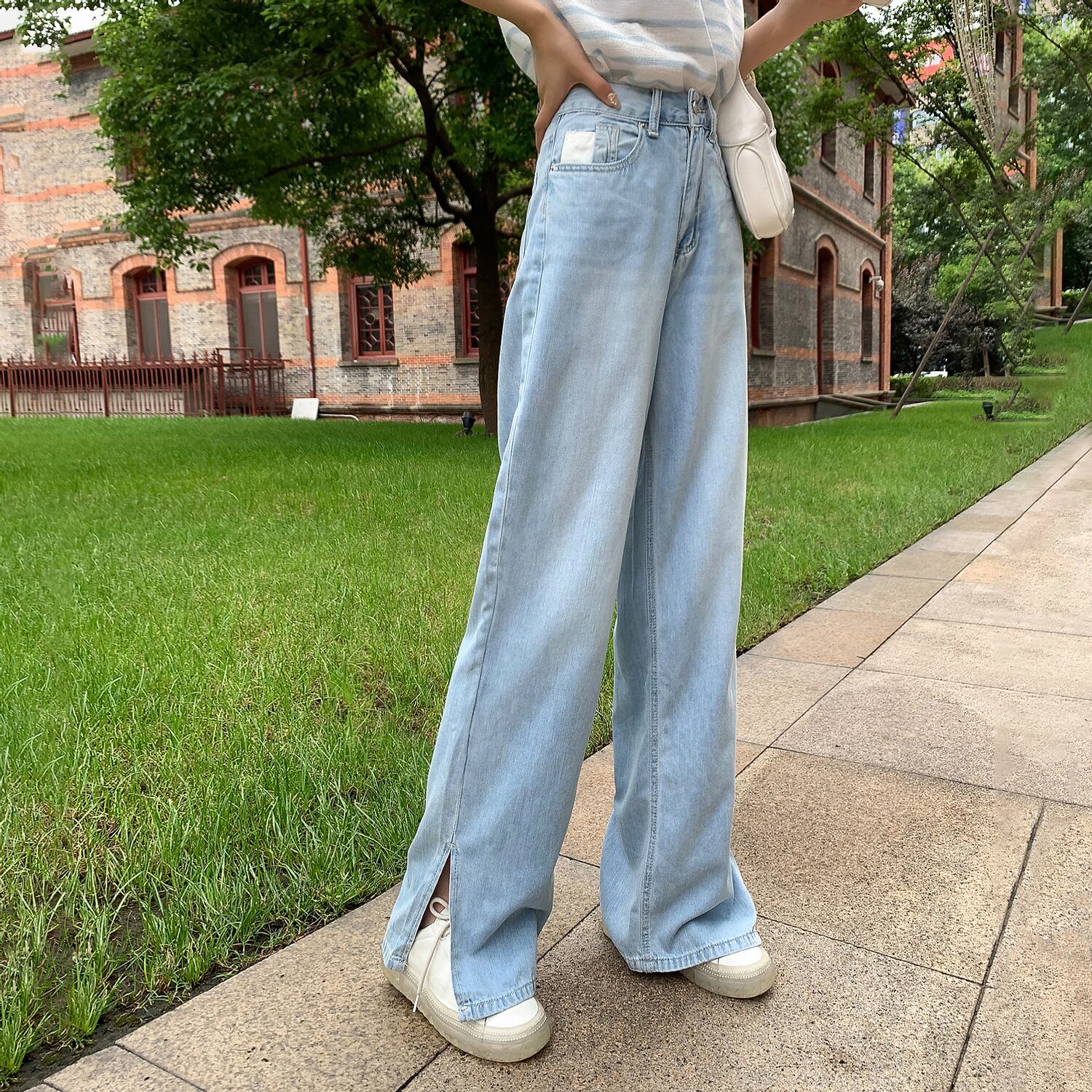 ハイウェストジーンズ サマールーズカジュアルパンツ 夏物 6Du_Shop_Women84468125572