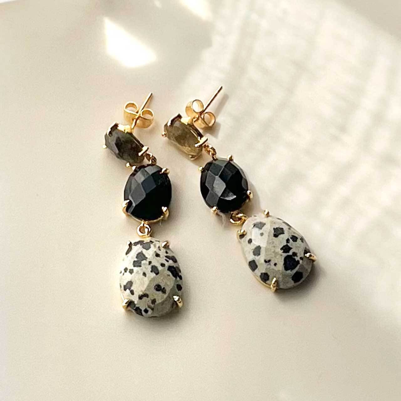 【再々入荷!】ダルメシアンジャスパーピアス Silver 18KGF