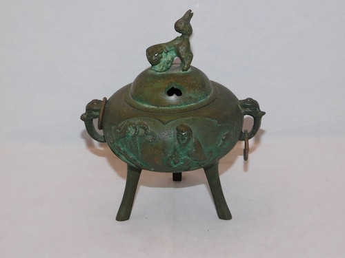 銅香炉 copper and multi-metal incense burner