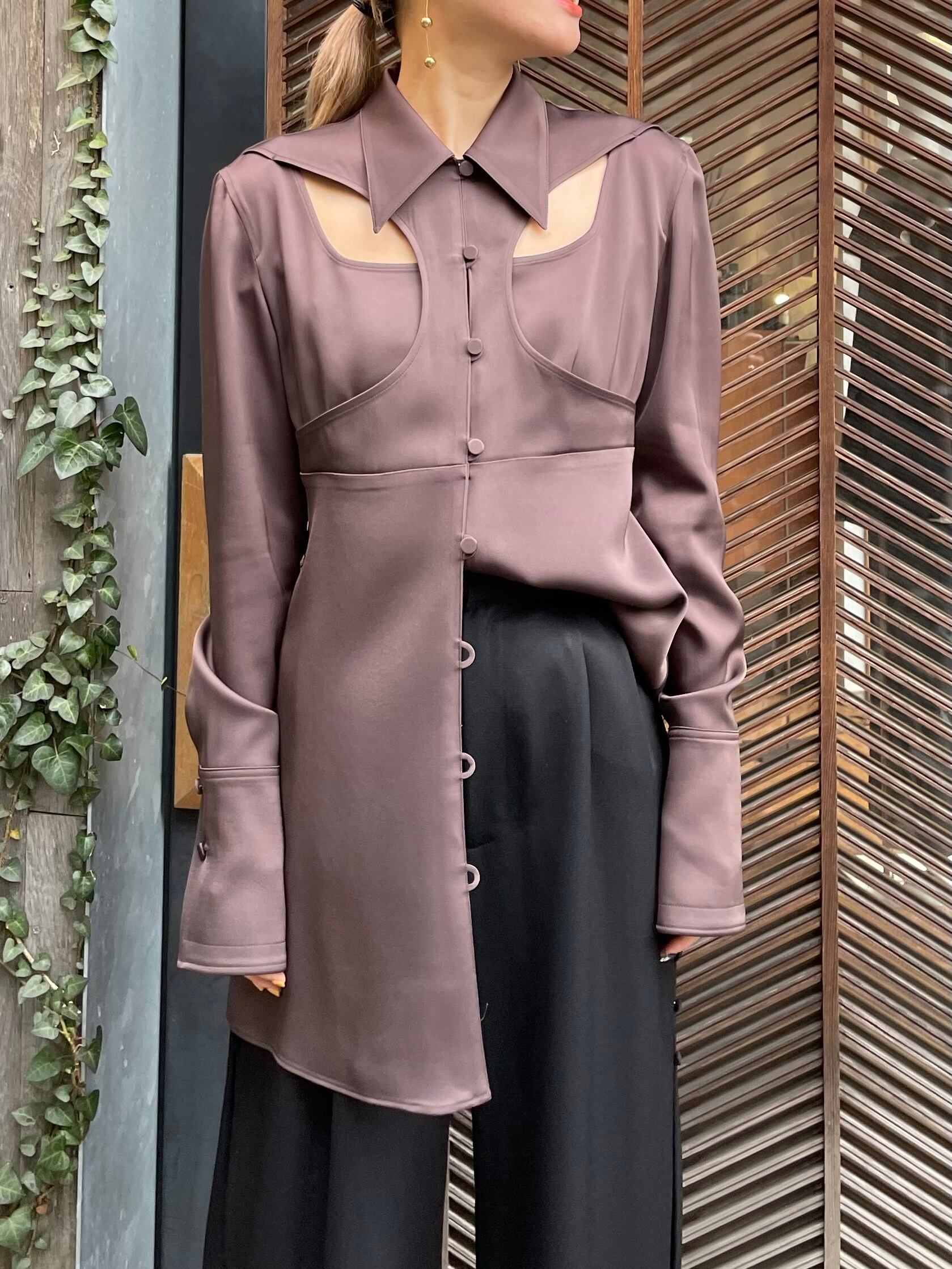 FETICO フェティコ / CUTOUT SATIN SHIRT | TRENTオンラインショップ 