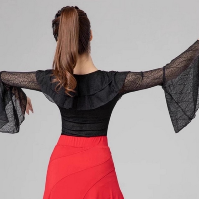 フリルレース・ベルスリーブダンストップス ds0917