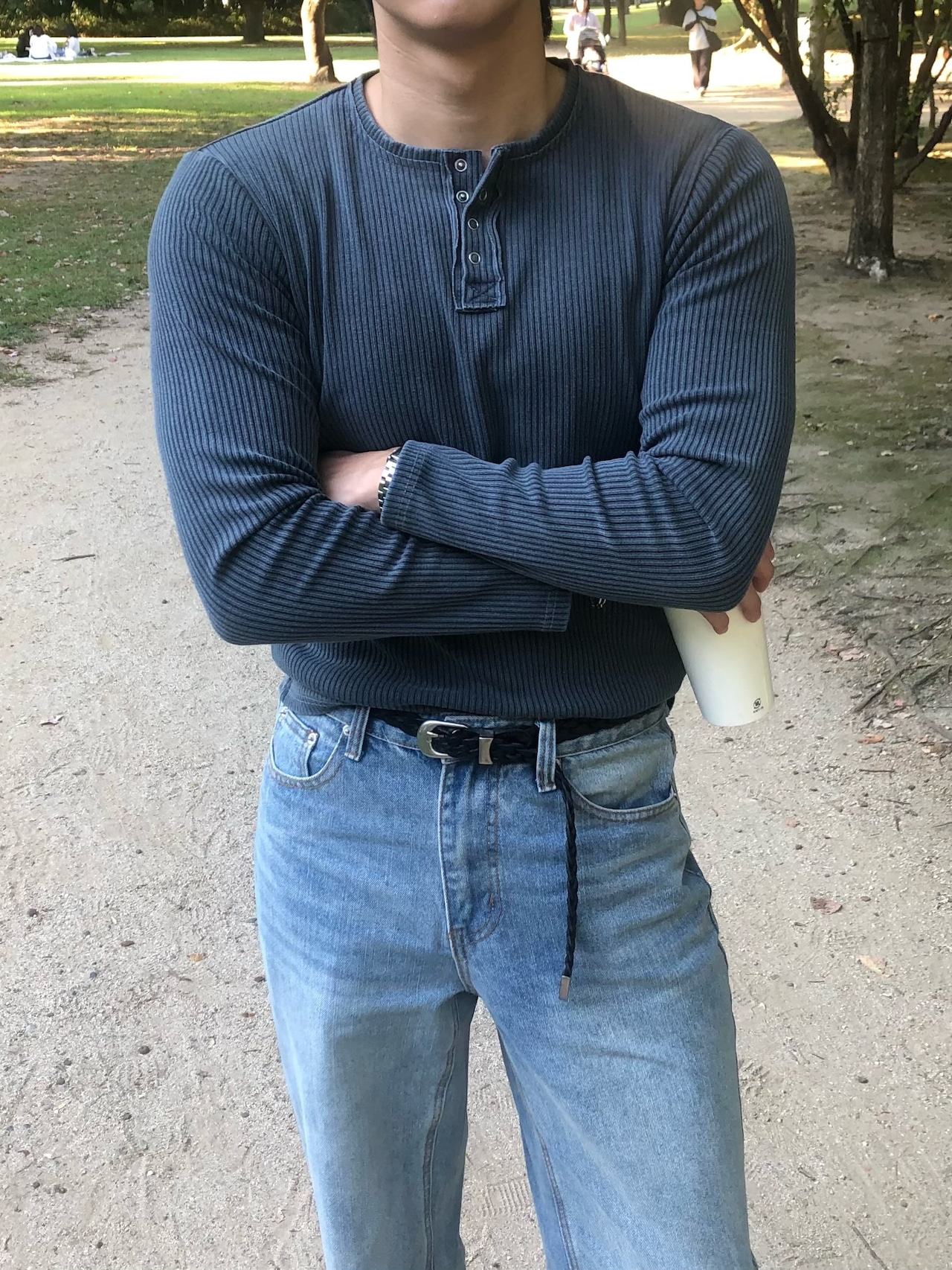 Pigment Ribbed Henley Neck Long Sleeve Knit (2color) - 6