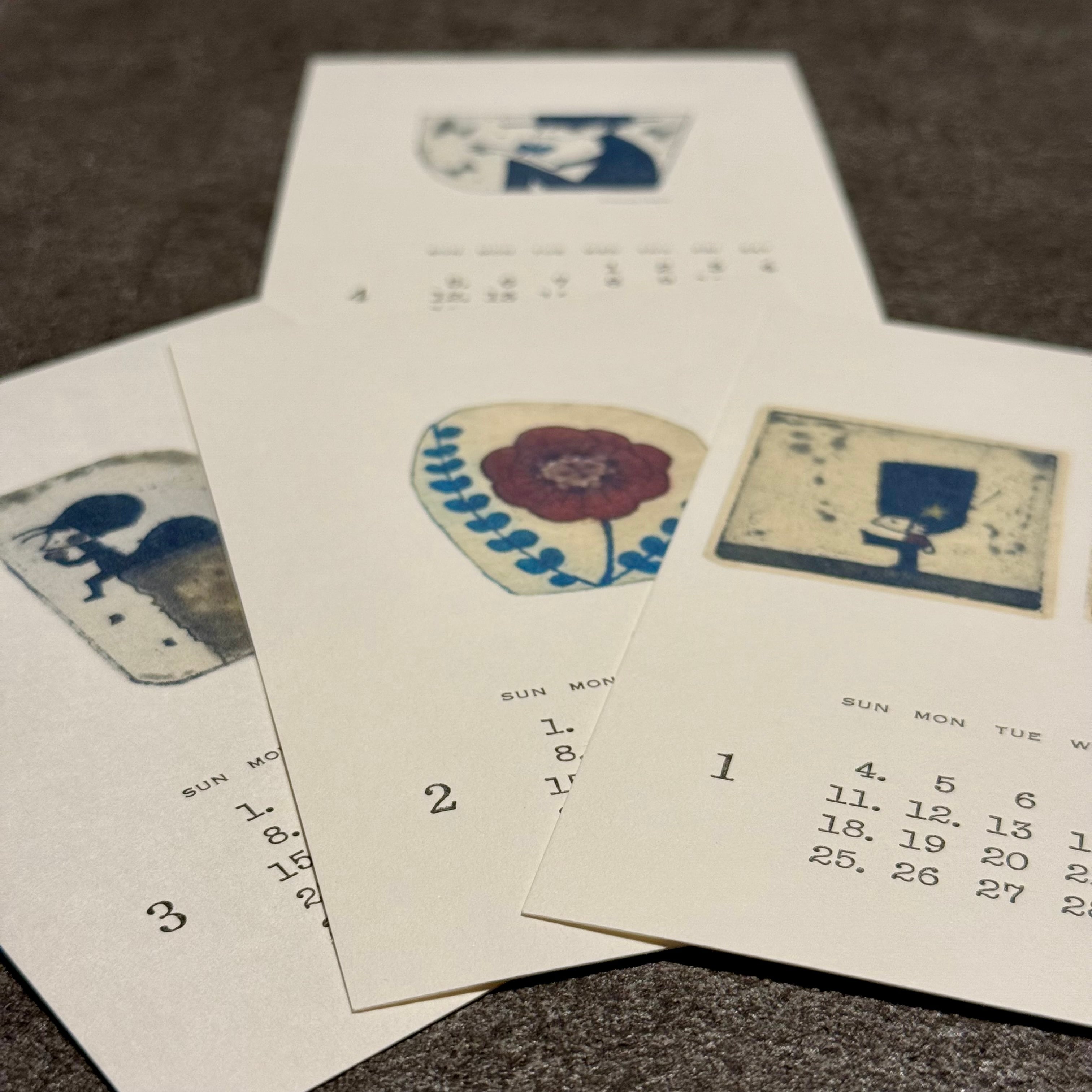 中井絵津子カレンダー2026／活版ポストカード単品