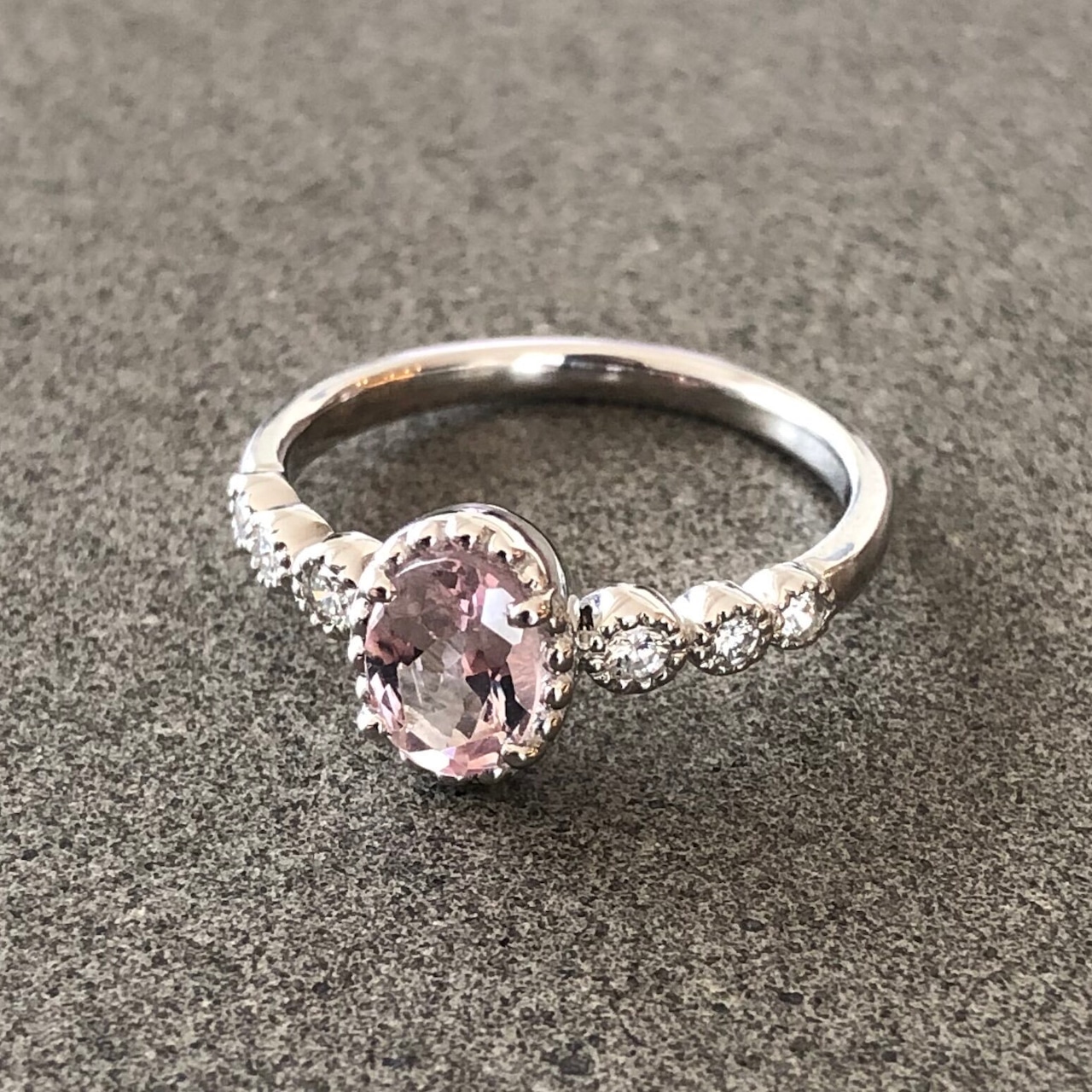 Pink Morganite & Diamond Ring