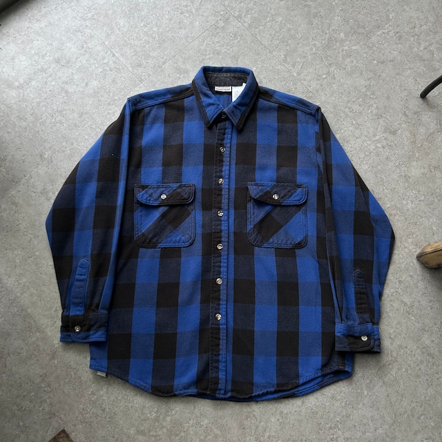 90s FIELD & STREAM "Buffalo check Blue " L/S flannel shirt 【仙台店】