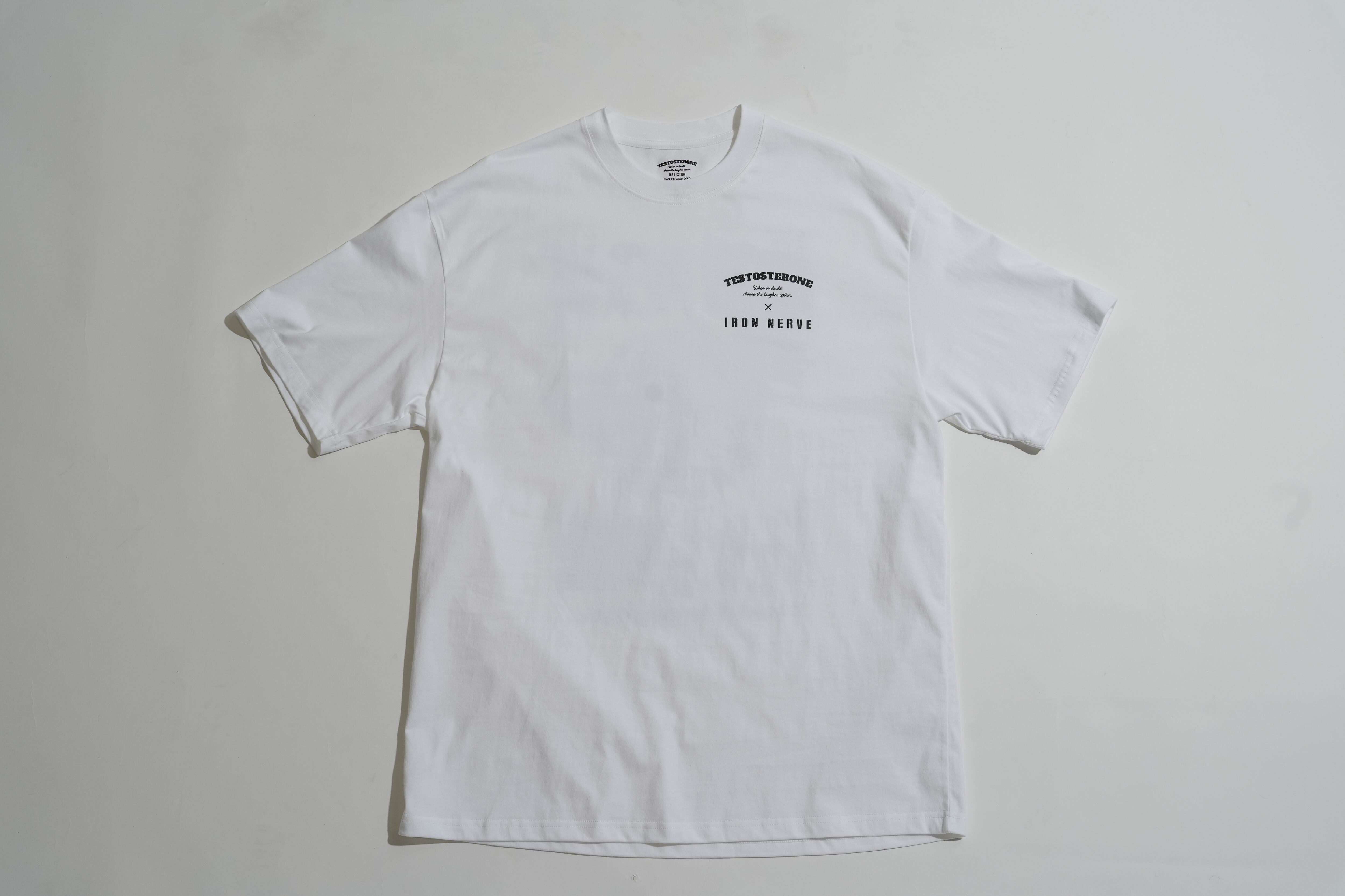 数量限定】IRON NERVE × TESTOSTERONE TEE(White) | TESTOSTERONE