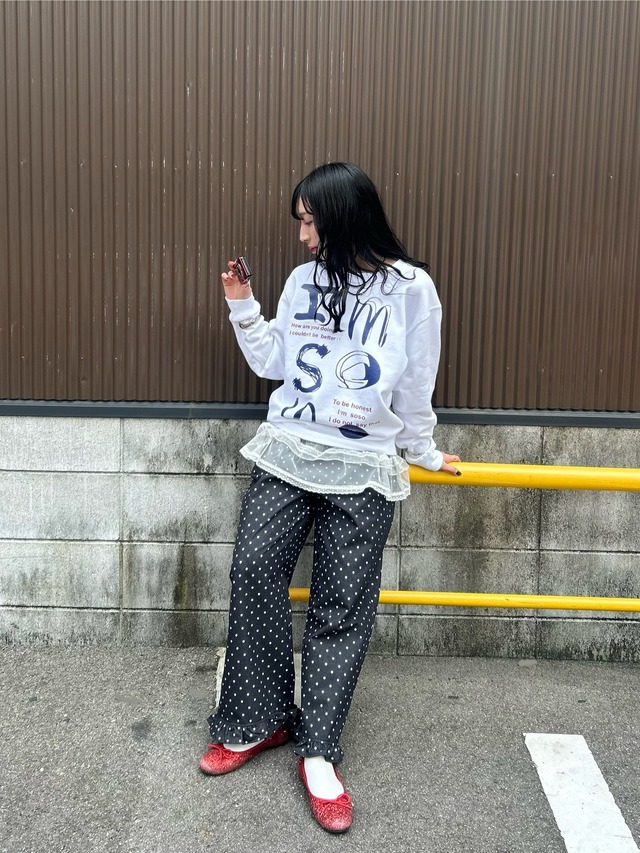 I'M SOSO TEGAKI PRINT SWEAT