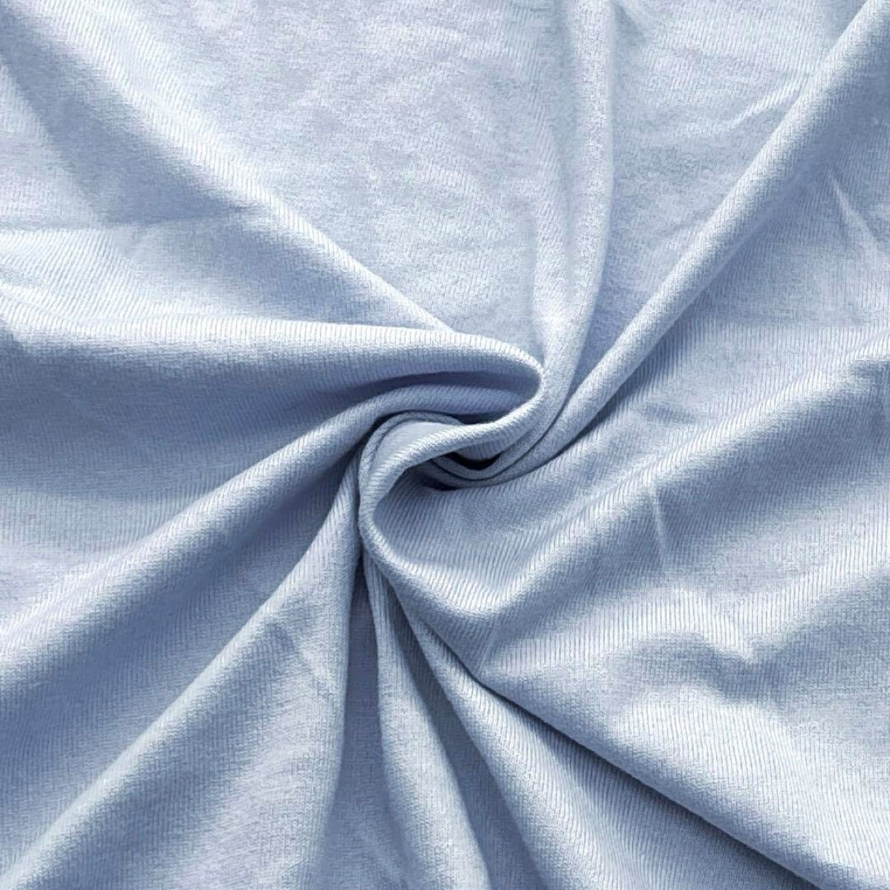 ★TC584◆5m◆長尺◆綿100%丸仕上げ天竺ニット生地◆ライトサックス色