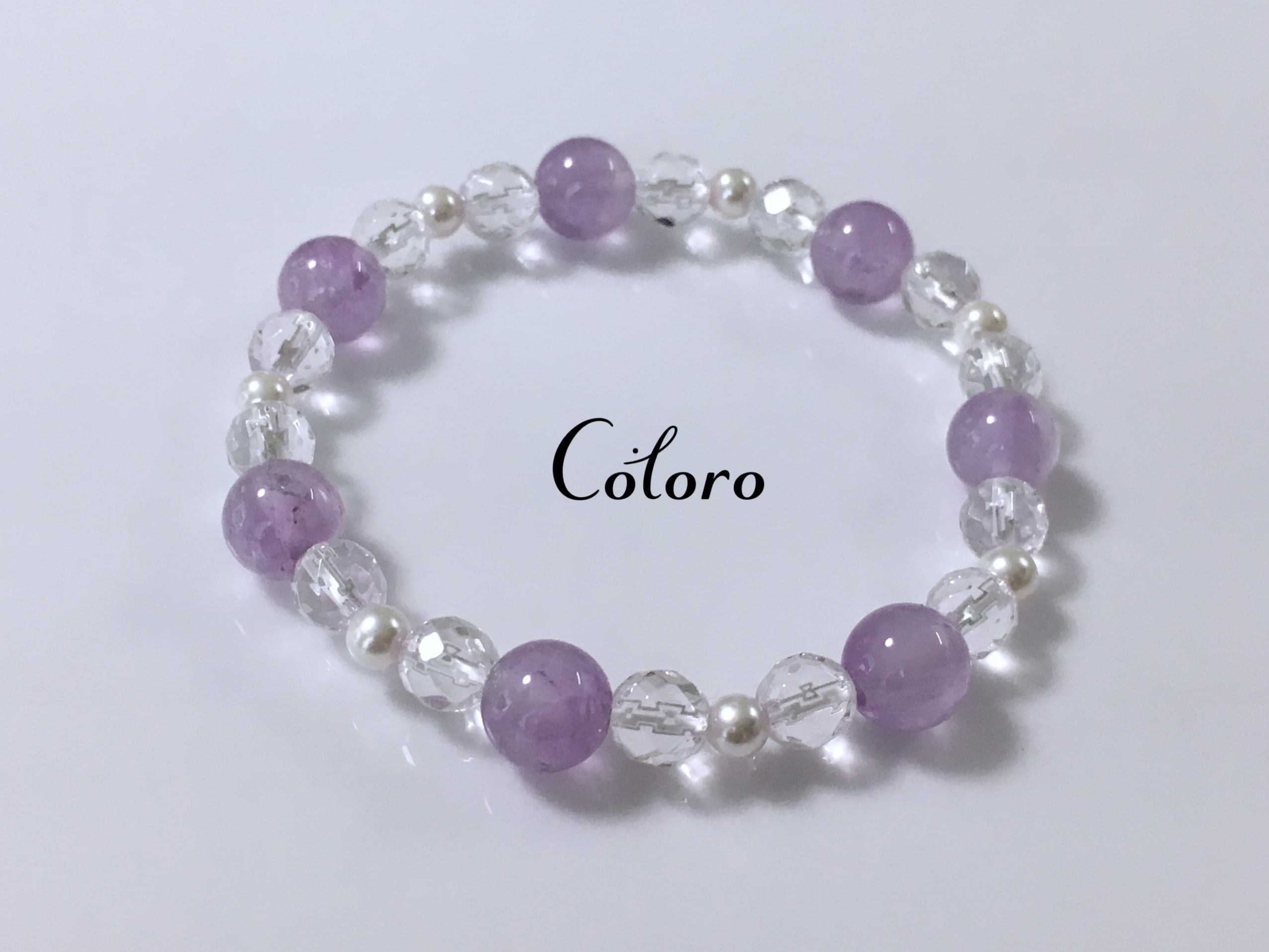 パワーストーン ブレスレット ラベンダーアメジスト・マザーオブパール 誕生石 2月 恋愛成就 結婚運 安産・子宝 癒し 真実の愛、相手の本質を見抜く パワーストーンブレスレット