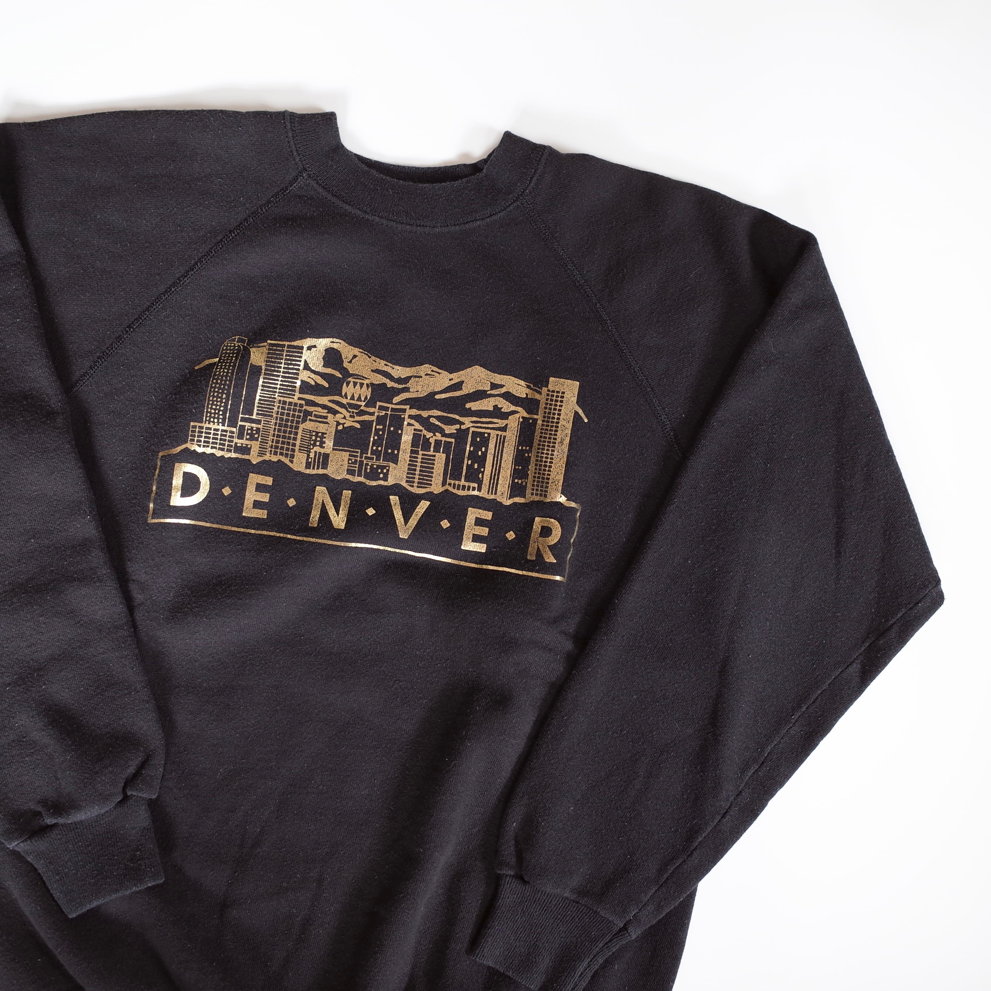 80-90s gold print sweat "DENVER"